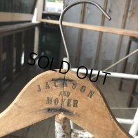 Vintage Antique Advertising Wood Hanger JACKSON AND MOYER (B252)