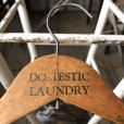 画像1: Vintage Antique Advertising Wood Hanger DOMESTIC LAUNDRY (B234) (1)