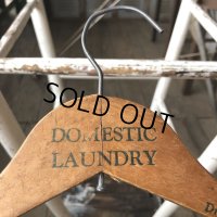 Vintage Antique Advertising Wood Hanger DOMESTIC LAUNDRY (B234)