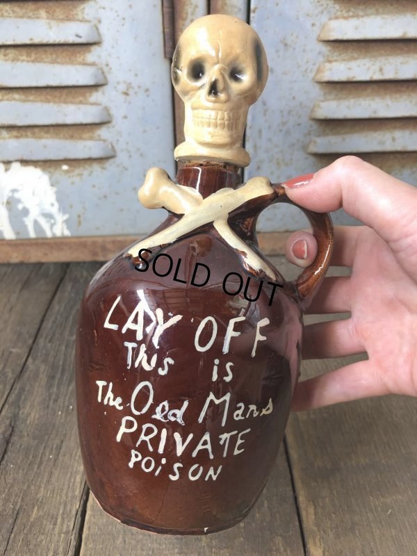 画像8: 50s Vintage JAPAN Skull Poison Bottle Decanter (B275)