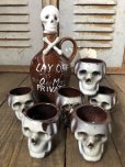 画像1: 50s Vintage JAPAN Skull Poison Bottle Decanter Shot Glass SET (B276) (1)