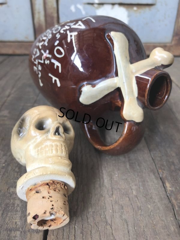 画像5: 50s Vintage JAPAN Skull Poison Bottle Decanter (B275)