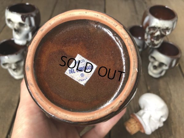 画像4: 50s Vintage JAPAN Skull Poison Bottle Decanter Shot Glass SET (B276)