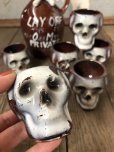 画像2: 50s Vintage JAPAN Skull Poison Bottle Decanter Shot Glass SET (B276) (2)