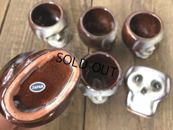 画像6: 50s Vintage JAPAN Skull Poison Bottle Decanter Shot Glass SET (B276)