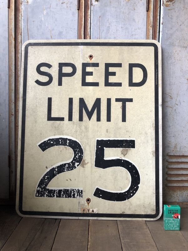 画像1: Vintage Road Sign SPEED LIMIT 25 (B308) 
