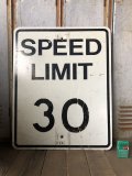 Vintage Road Sign SPEED LIMIT 30 (B315) 