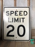 Vintage Road Sign SPEED LIMIT 20 (B297) 