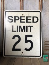 Vintage Road Sign SPEED LIMIT 25 (B312) 