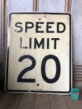 Vintage Road Sign SPEED LIMIT 20 (B286) 