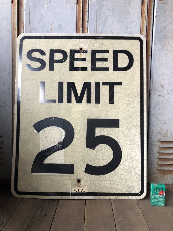 画像1: Vintage Road Sign SPEED LIMIT 25 (B304) 