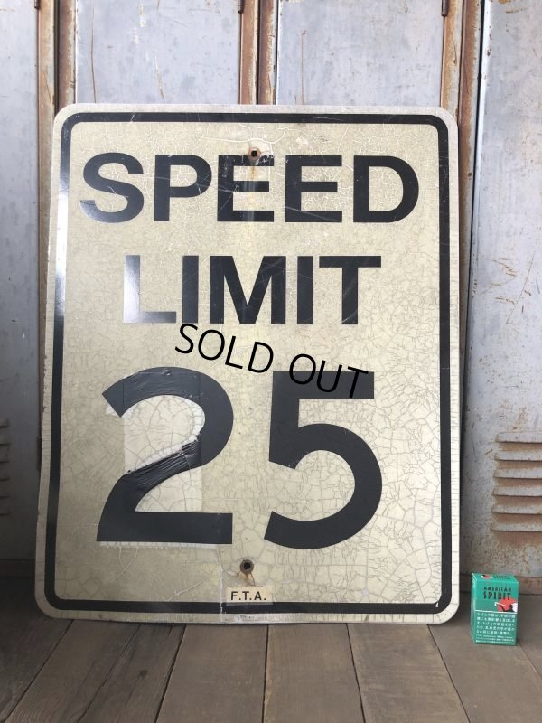 画像1: Vintage Road Sign SPEED LIMIT 25 (B304) 
