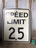 Vintage Road Sign SPEED LIMIT 25 (B310) 