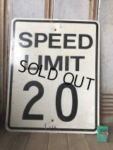 Vintage Road Sign SPEED LIMIT 20 (B285) 