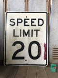 Vintage Road Sign SPEED LIMIT 20 (B299) 