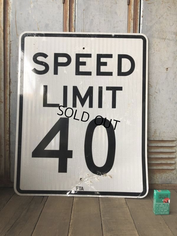 画像1: Vintage Road Sign SPEED LIMIT 40 (B325) 