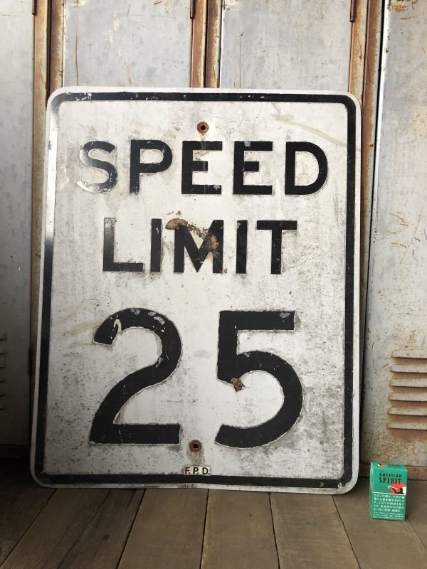 画像1: Vintage Road Sign SPEED LIMIT 25 (B306) 