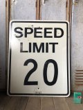 Vintage Road Sign SPEED LIMIT 20 (B300) 