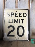 Vintage Road Sign SPEED LIMIT 20 (B296) 