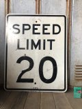 Vintage Road Sign SPEED LIMIT 20 (B289) 