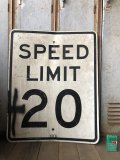 Vintage Road Sign SPEED LIMIT 20 (B288) 