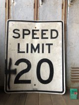 Vintage Road Sign SPEED LIMIT 20 (B288) 