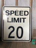 Vintage Road Sign SPEED LIMIT 20 (B290) 