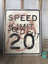 Vintage Road Sign SPEED LIMIT 20 (B284) 