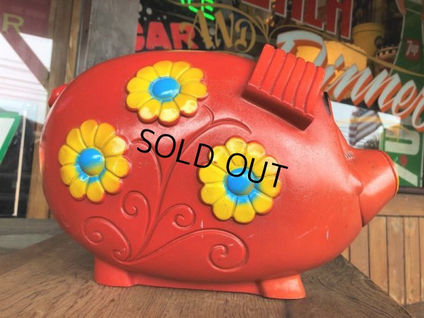 画像2: 70s Vintage Psychedelic Hippie Pig Piggy Bank BIG SIZE (B352)