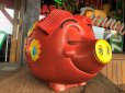 画像1: 70s Vintage Psychedelic Hippie Pig Piggy Bank BIG SIZE (B352) (1)