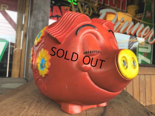 画像1: 70s Vintage Psychedelic Hippie Pig Piggy Bank BIG SIZE (B352)