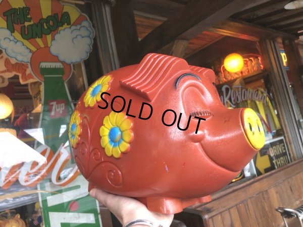 画像12: 70s Vintage Psychedelic Hippie Pig Piggy Bank BIG SIZE (B352)
