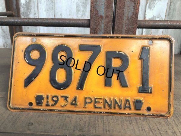 画像1: 30s Vintage License Plates 1934 987R1 (B366) 