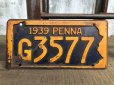 画像1: 30s Vintage License Plates 1939 G3577 (B363)  (1)