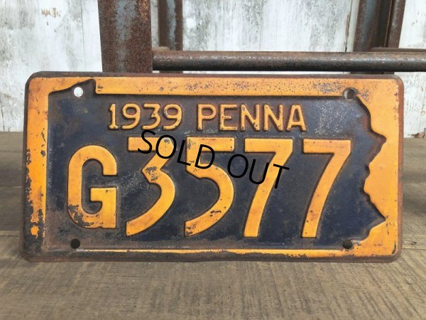 画像1: 30s Vintage License Plates 1939 G3577 (B363) 