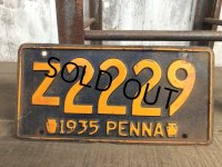 30s Vintage License Plates 1935 Z2229 (B365) 