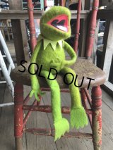 【SALE】 70s Vintage FP Muppets Kermit the Frog Plush doll (B390)