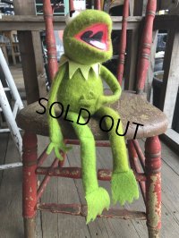 【SALE】 70s Vintage FP Muppets Kermit the Frog Plush doll (B390)