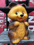 画像1: 70s Vintage Teddy Bear Plastic Coin Bank (B418) (1)