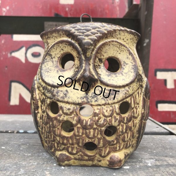 画像1: Vintage Ceramic Owl Candle Holder (B434)