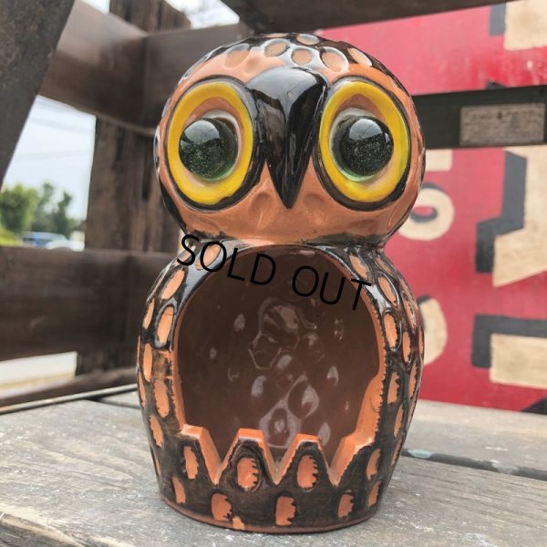 画像1: Vintage Ceramic Owl Candle Holder (B435)