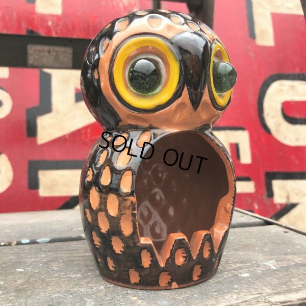 画像2: Vintage Ceramic Owl Candle Holder (B435)