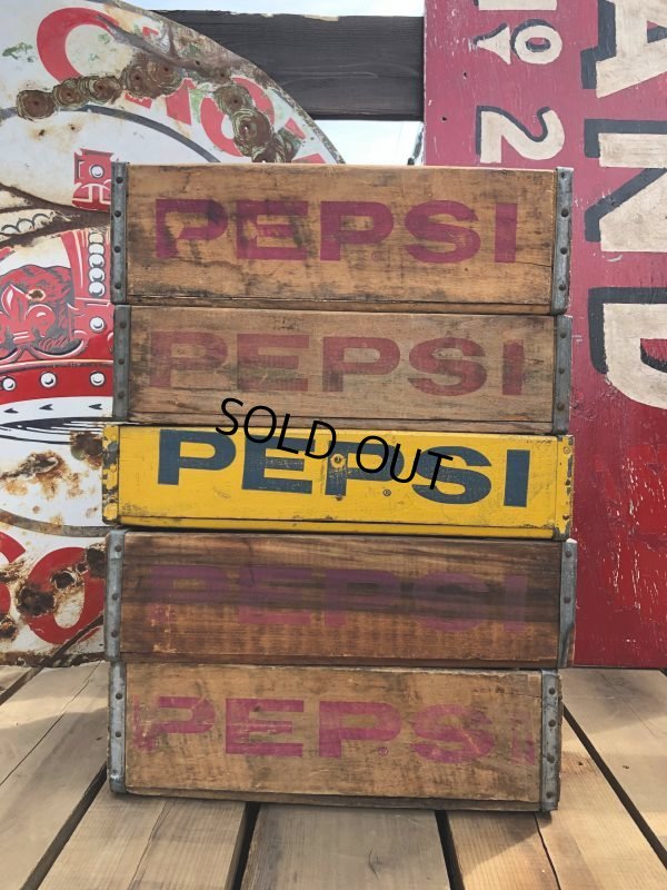 画像9: 70s Vintage Pepsi Wooden Crate (B438)