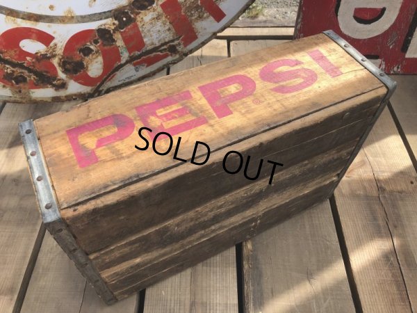 画像3: 70s Vintage Pepsi Wooden Crate (B442)