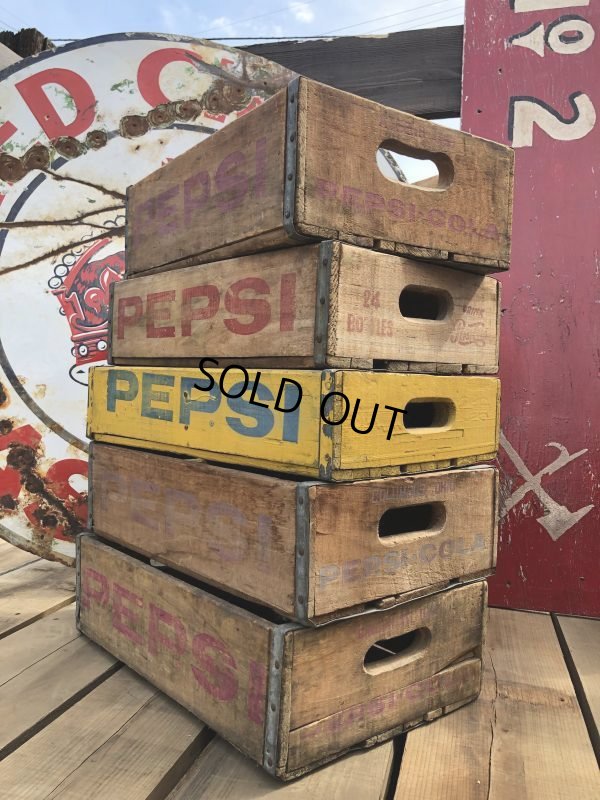 画像9: 70s Vintage Pepsi Wooden Crate (B441)