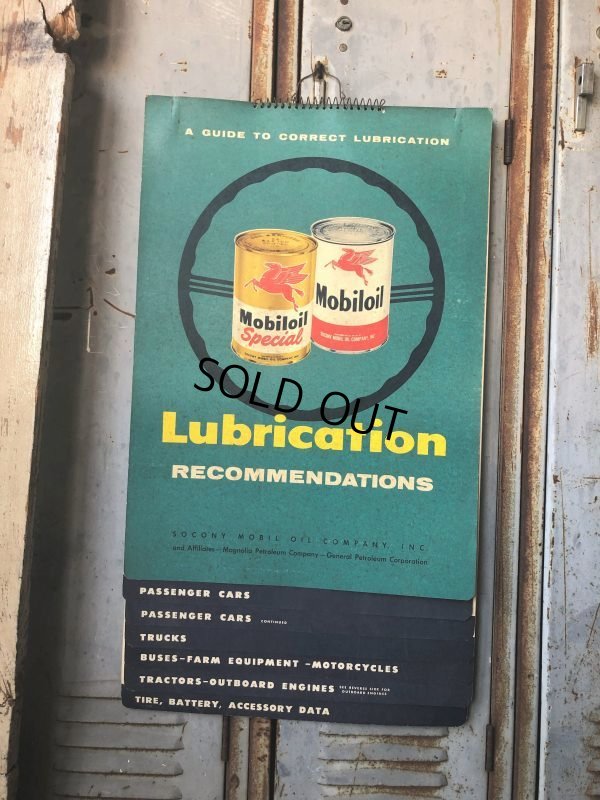 画像1: 50s Vintage Mobil Lubrication Oil Chart (B444)