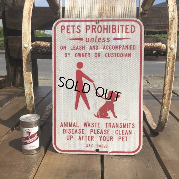 画像1: Vintage Road Sign PETS PROHIBITED (B452) 