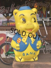 Vintage Piggy Bank Dot Ribbon (S821)
