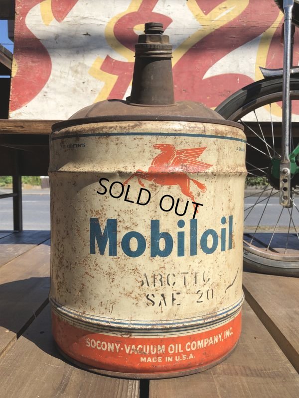 画像1: Vintage Mobil 5GL Motor Gas/Oil Can (S917) 