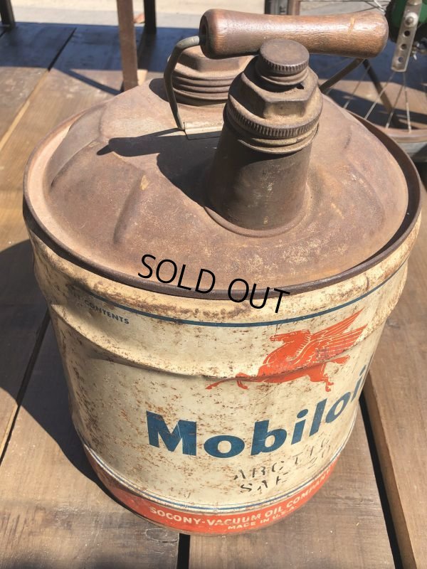画像6: Vintage Mobil 5GL Motor Gas/Oil Can (S917)